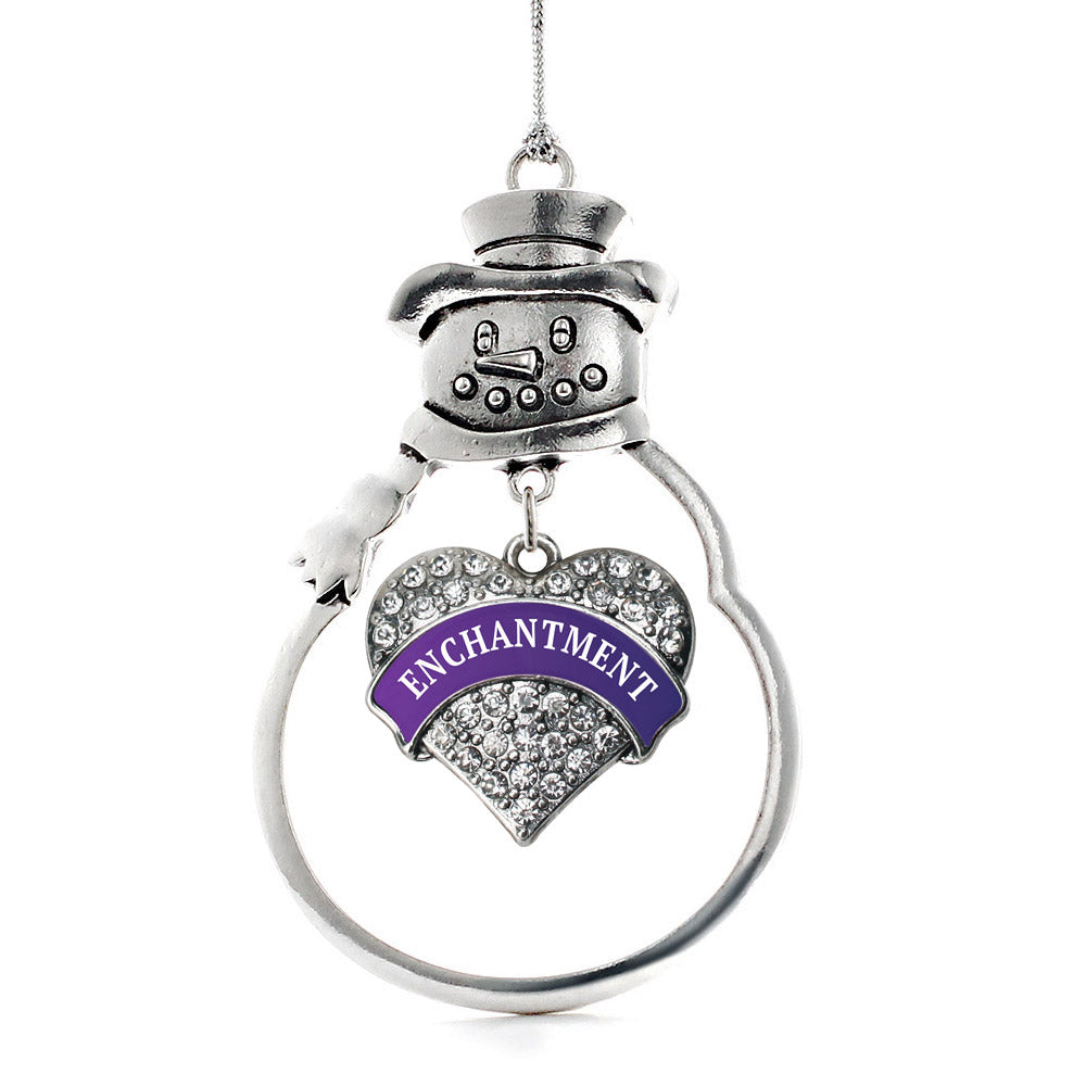 Silver Enchantment Pave Heart Charm Snowman Ornament