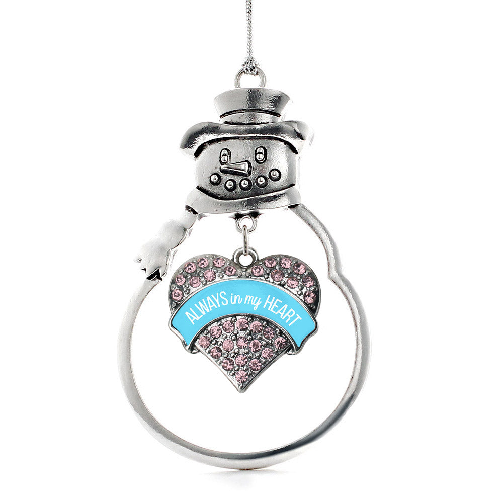 Silver Always in my Heart Pregnancy & Infant Loss Support Pink Pink Pave Heart Charm Snowman Ornament