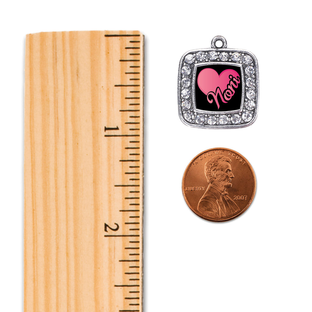 Silver Noni Square Charm Holiday Ornament