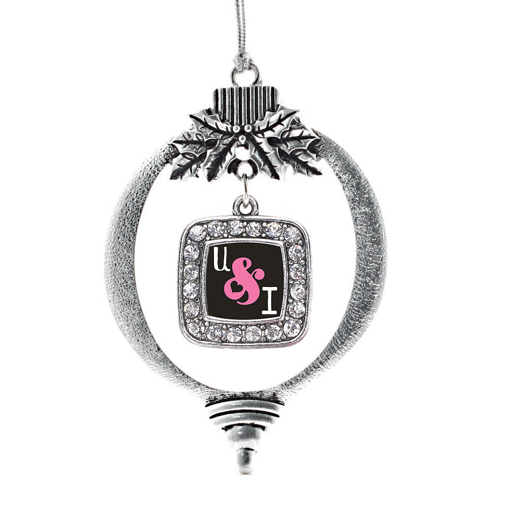 Silver You And I Square Charm Holiday Ornament