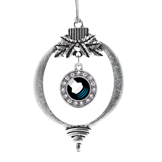 Silver Sonographer Circle Charm Holiday Ornament