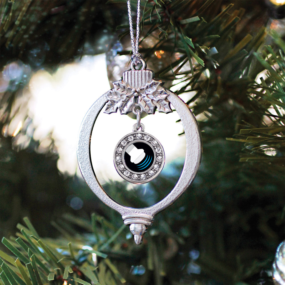 Silver Sonographer Circle Charm Holiday Ornament