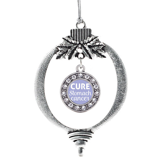 Silver Cure Stomach Cancer Circle Charm Holiday Ornament