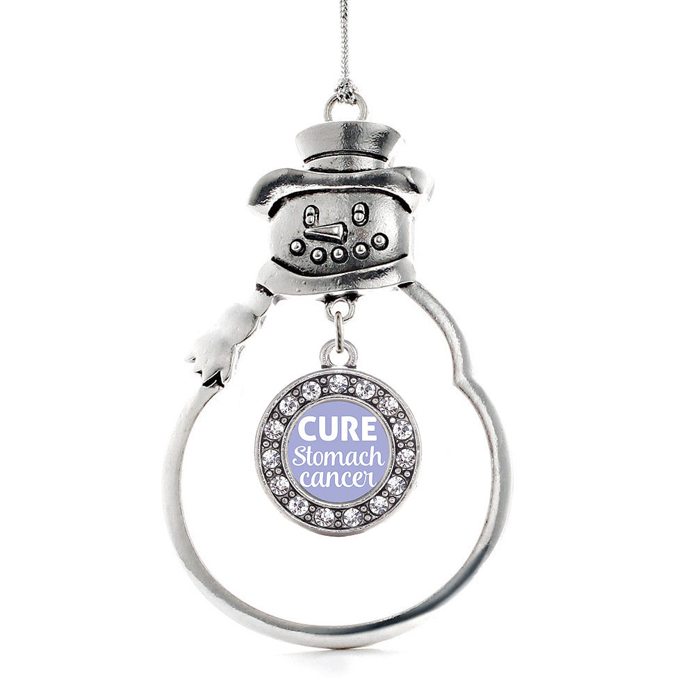 Silver Cure Stomach Cancer Circle Charm Snowman Ornament