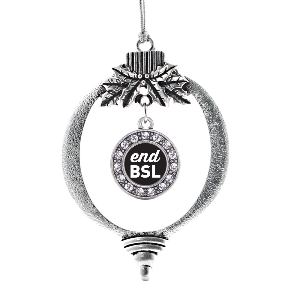 Silver End BSL Circle Charm Holiday Ornament