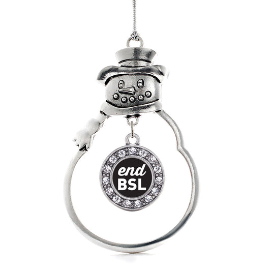 Silver End BSL Circle Charm Snowman Ornament