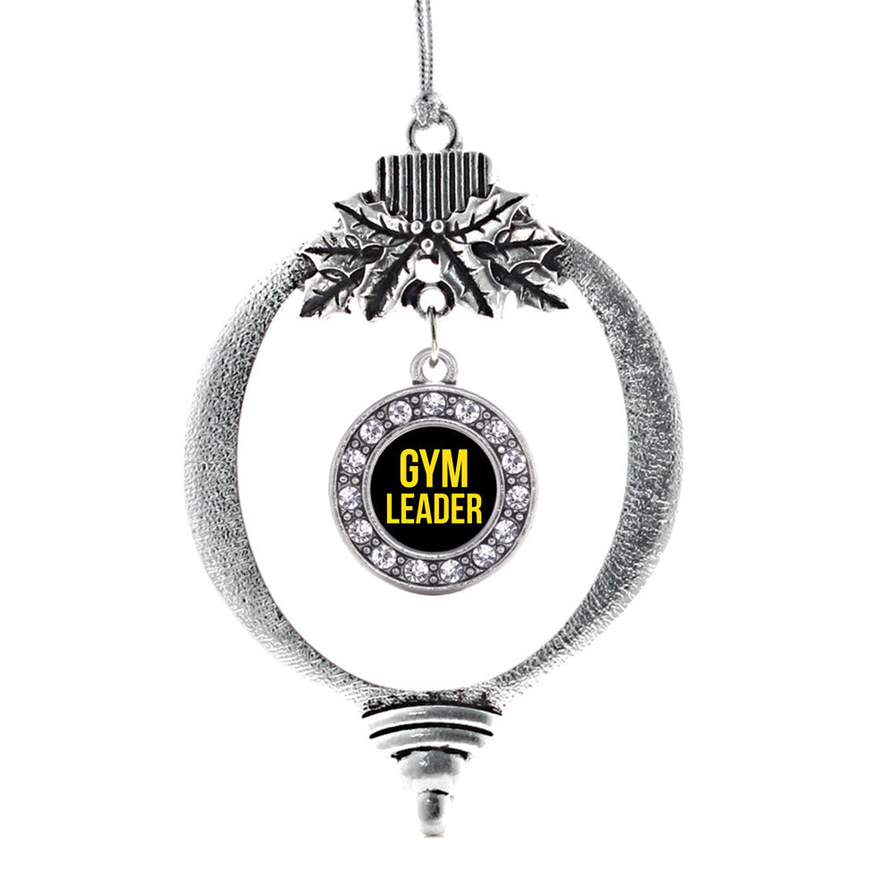 Silver Yellow Gym Leader Circle Charm Holiday Ornament