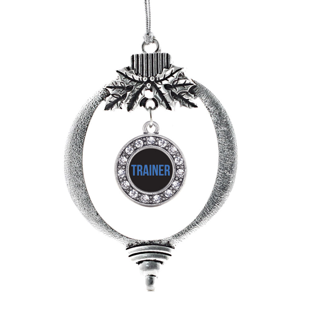 Silver Blue Trainer Circle Charm Holiday Ornament