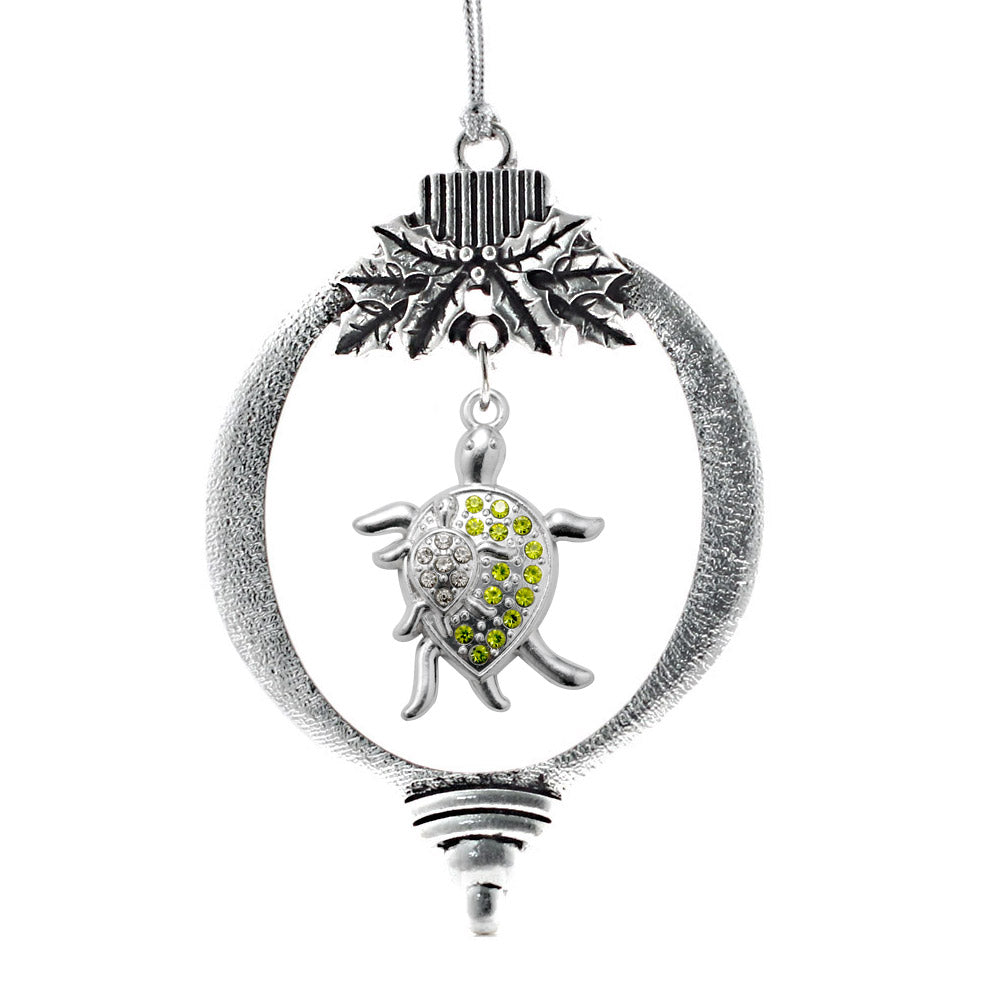 Silver Sea Turtle Family Charm Holiday Ornament