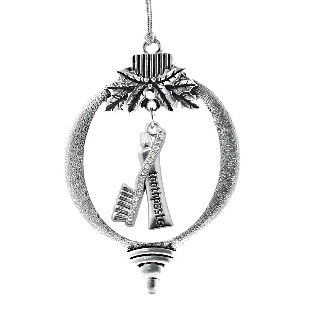 Silver Dental Charm Holiday Ornament