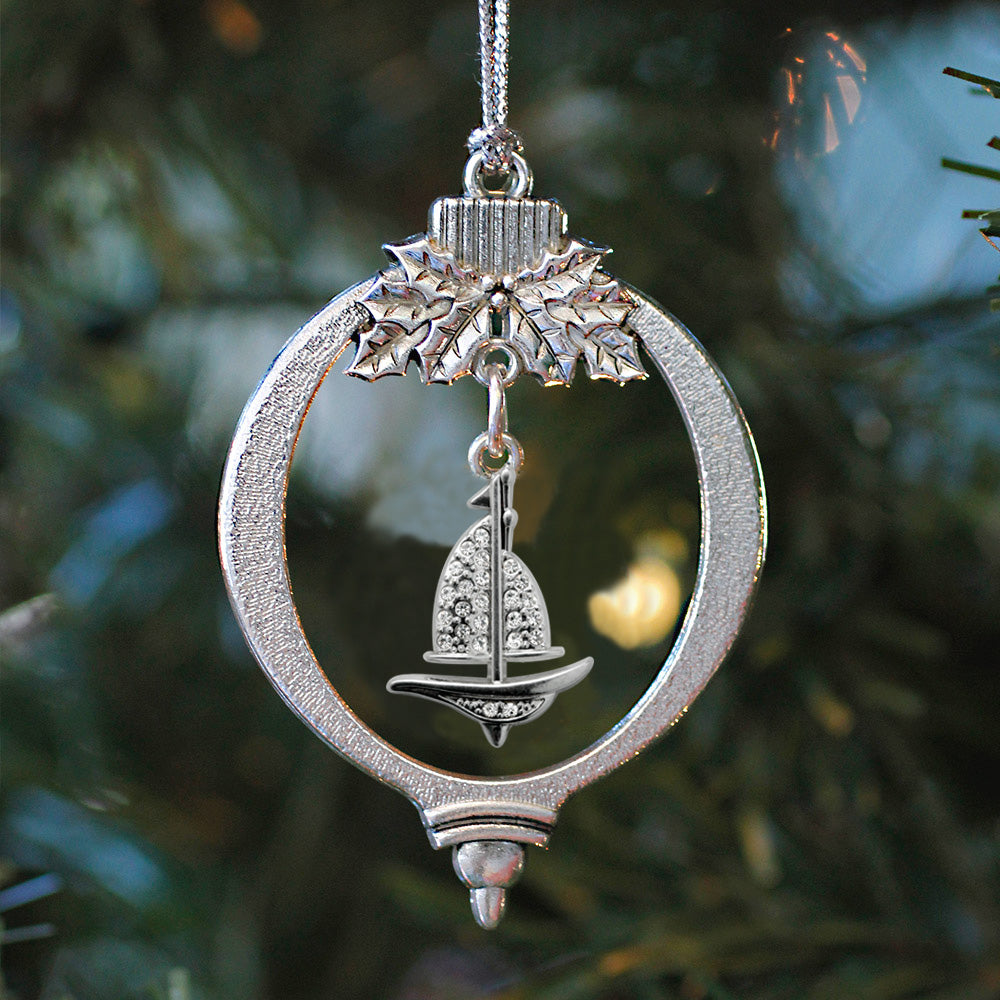 Silver Sailboat Charm Holiday Ornament
