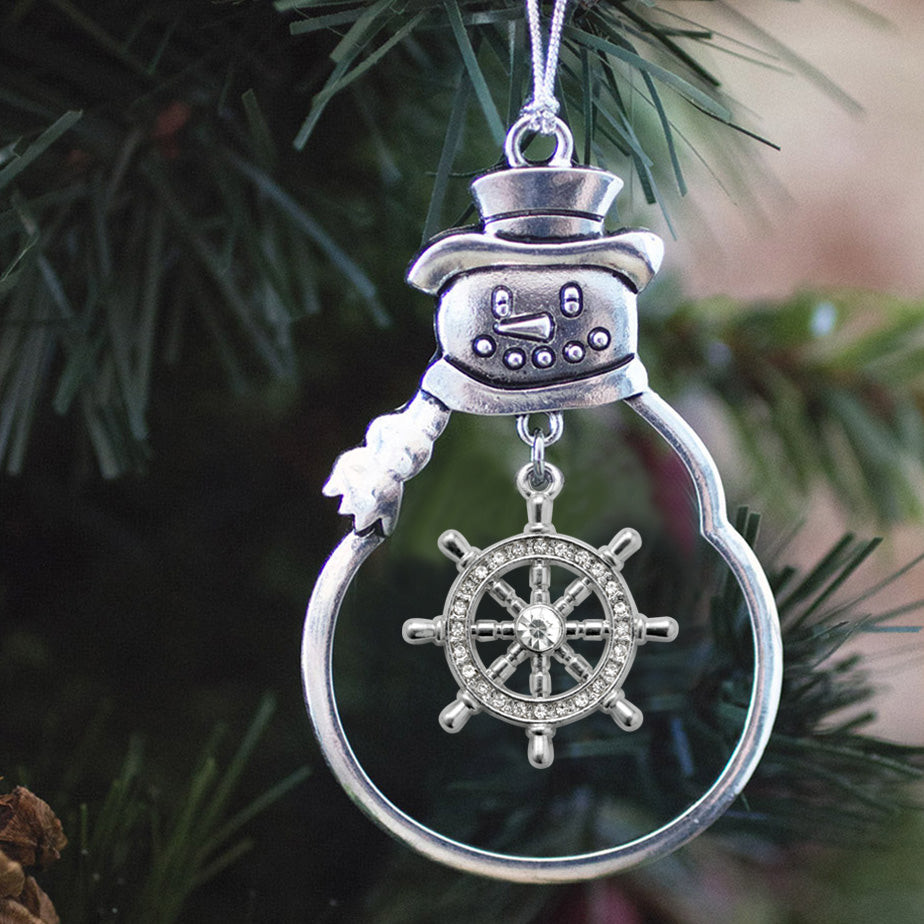 Silver Nautical Charm Snowman Ornament