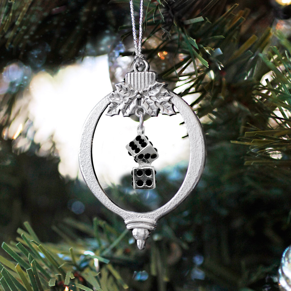 Silver Dice Charm Holiday Ornament
