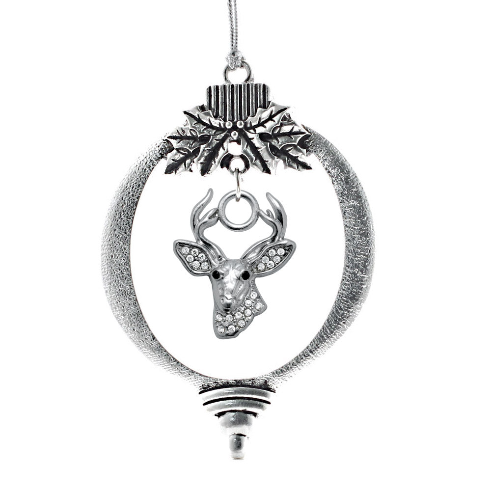 Silver Deer Charm Holiday Ornament