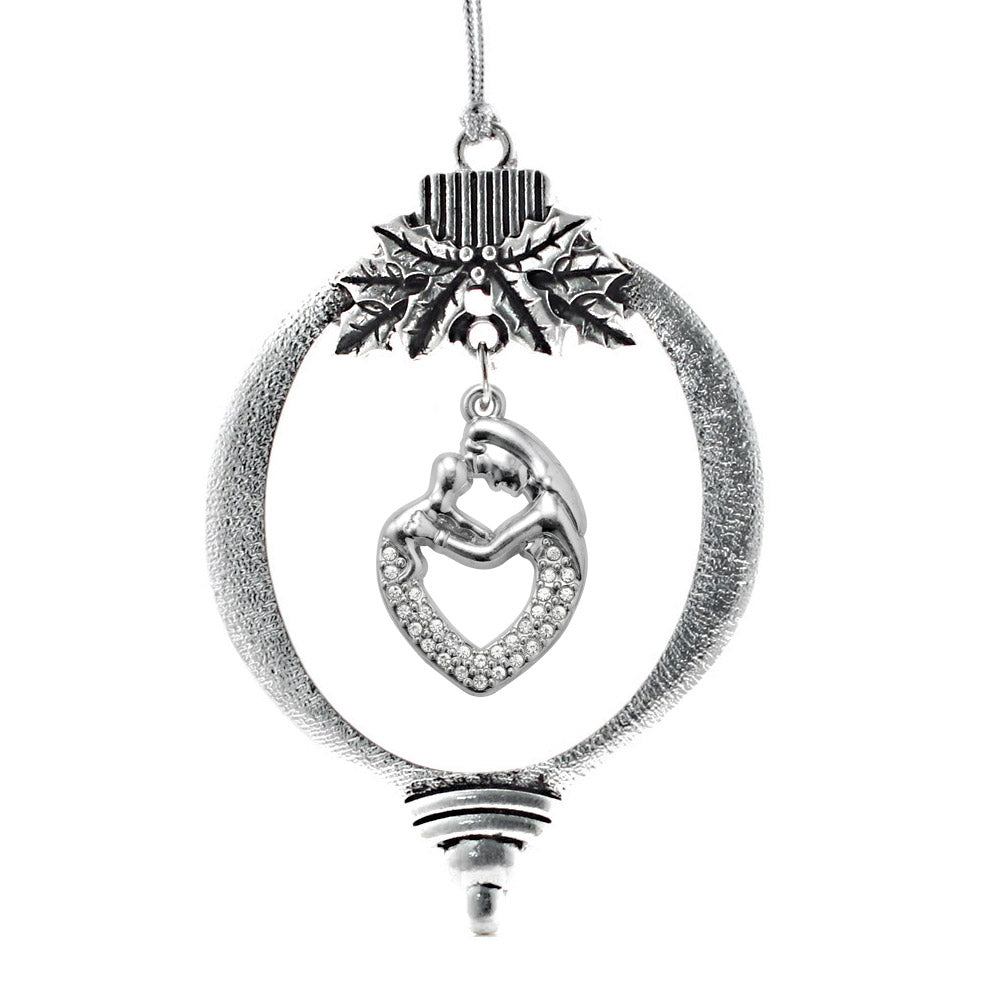 Silver Mother and Child Charm Holiday Ornament