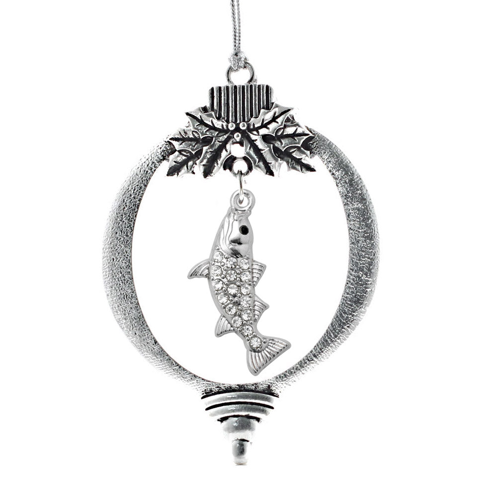 Silver Fish Charm Holiday Ornament
