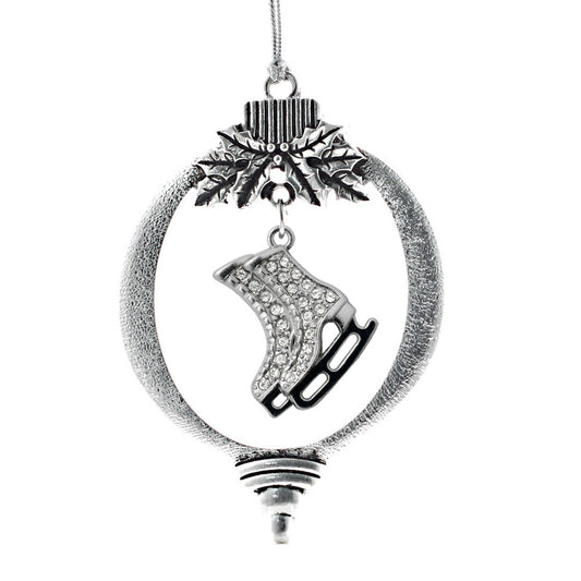 Silver Ice Skates Charm Holiday Ornament