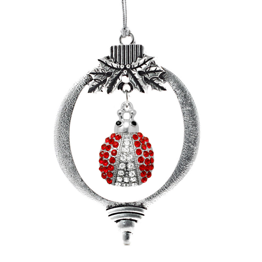 Silver Lady Bug Charm Holiday Ornament