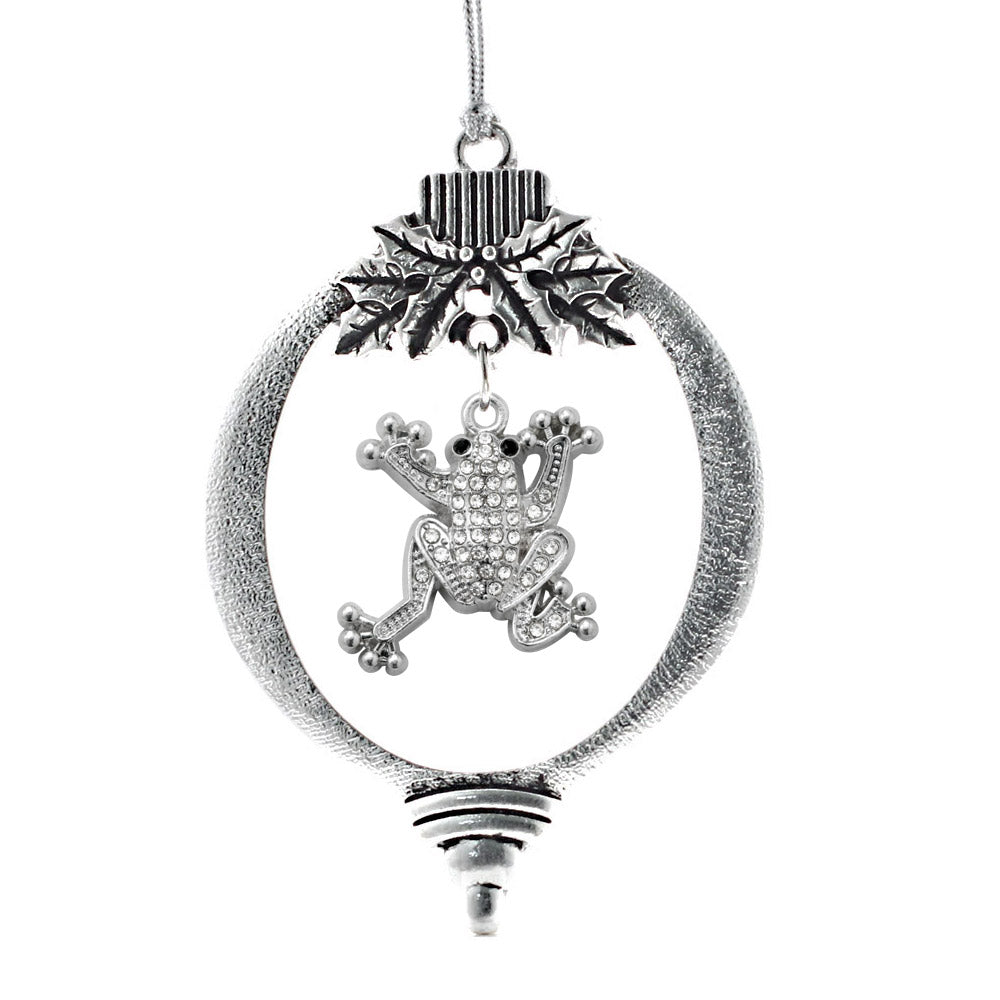 Silver Frog Charm Holiday Ornament