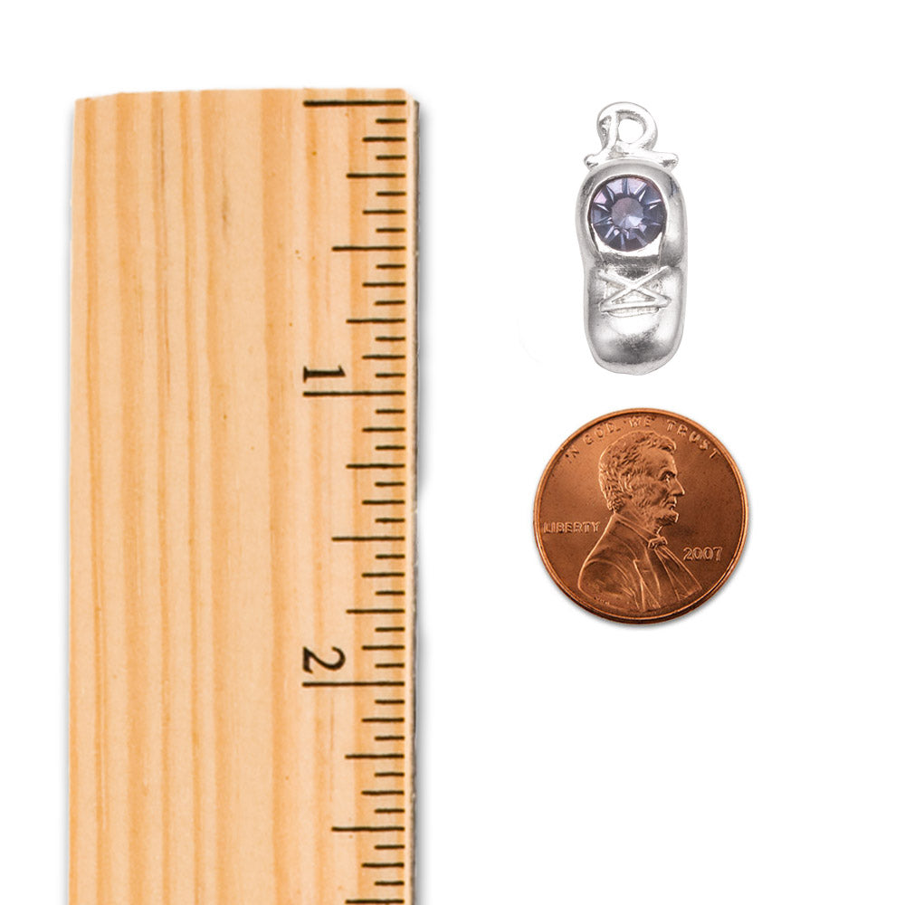 Silver Baby Shoe Charm Holiday Ornament