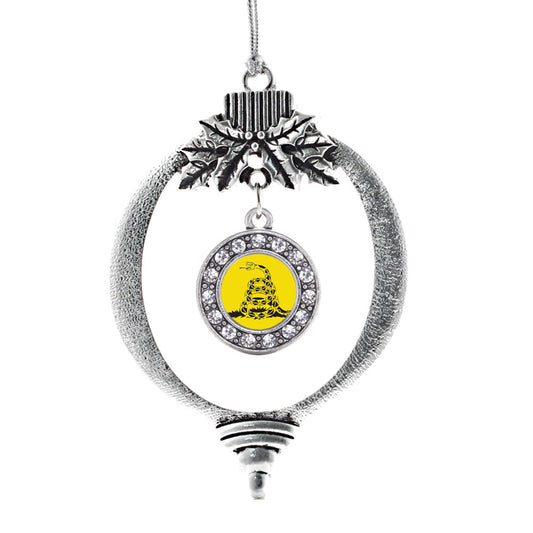 Silver Don't Tread on Me Circle Charm Holiday Ornament