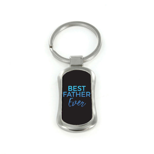 Steel Best Father Dog Tag Keychain