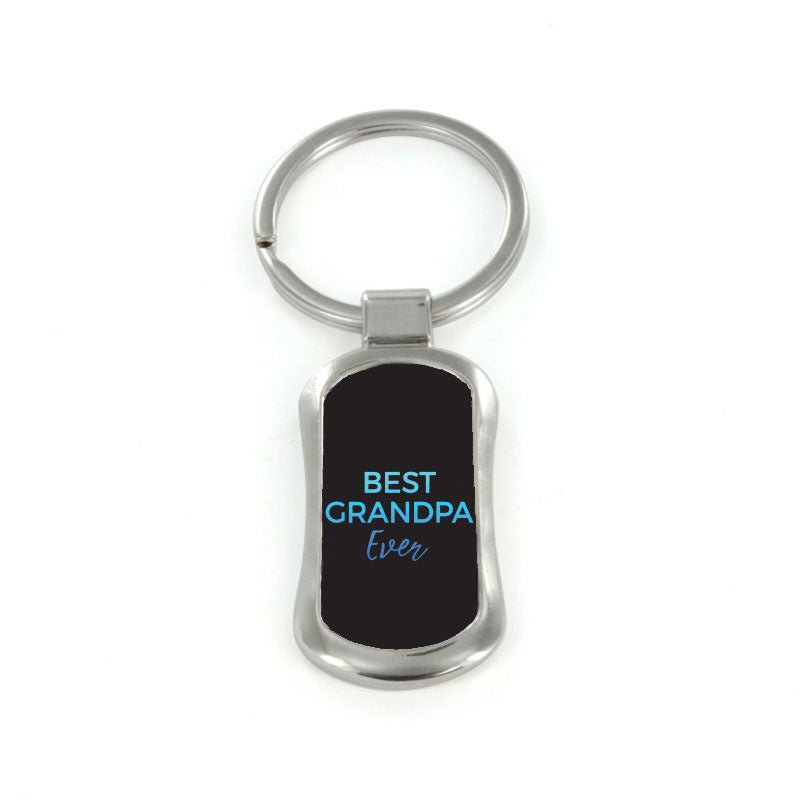 Steel Best Grandpa Dog Tag Keychain
