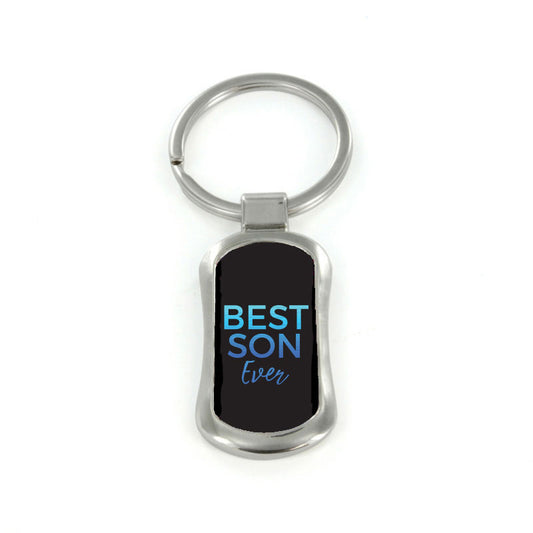 Steel Best Son Dog Tag Keychain