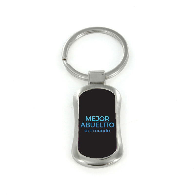 Steel Mejor Abuelo Dog Tag Keychain