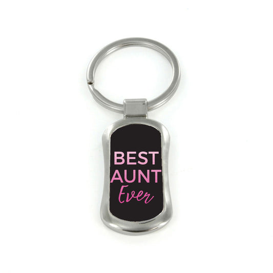 Steel Best Aunt Dog Tag Keychain