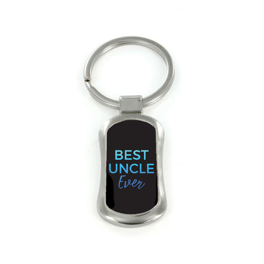 Steel Best Uncle Dog Tag Keychain