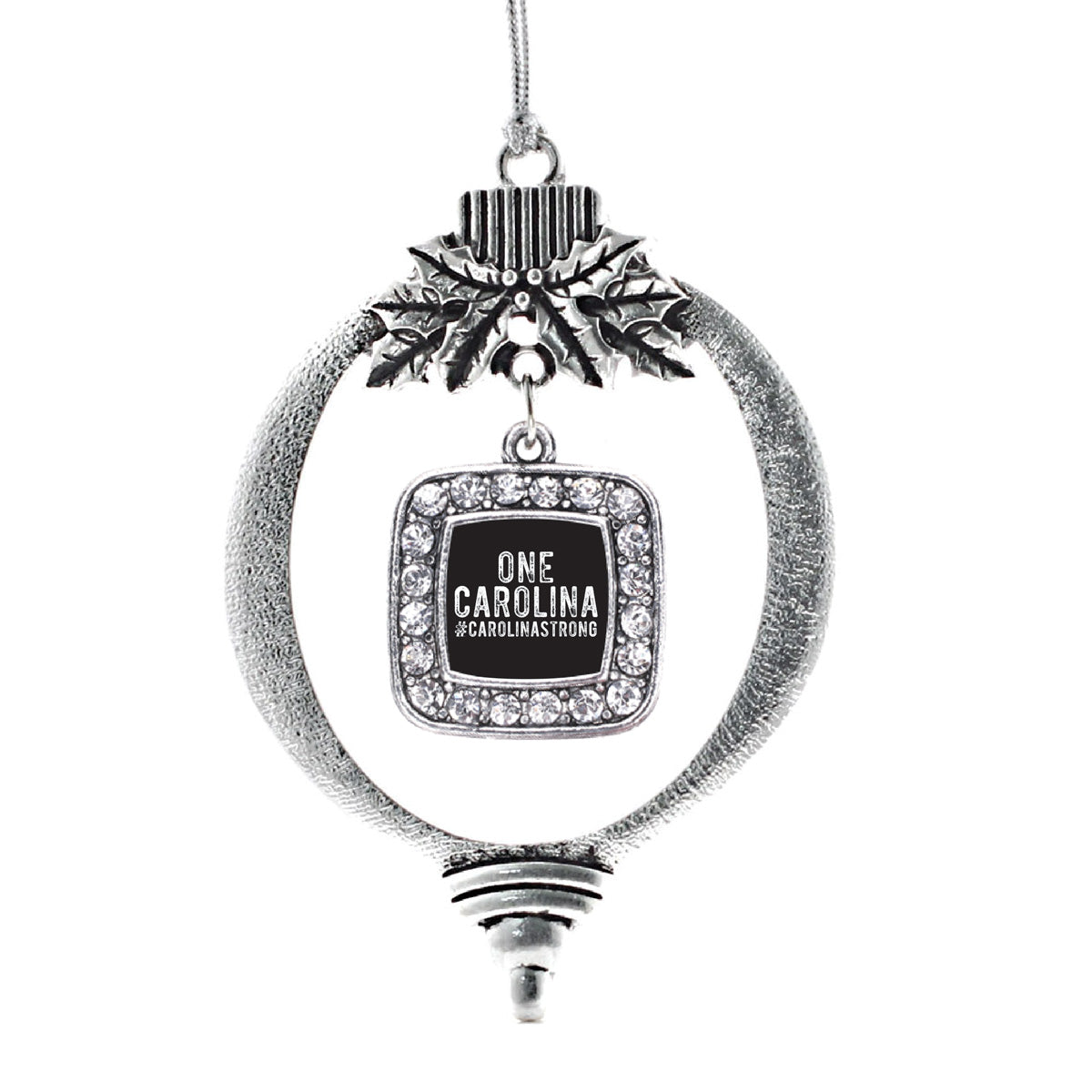 Silver One Carolina - #CarolinaStrong Square Charm Holiday Ornament