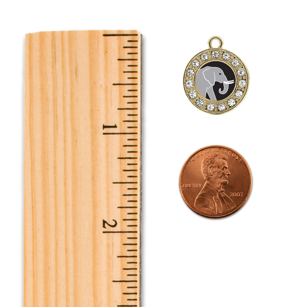 Gold Elephant Circle Charm Snowman Ornament