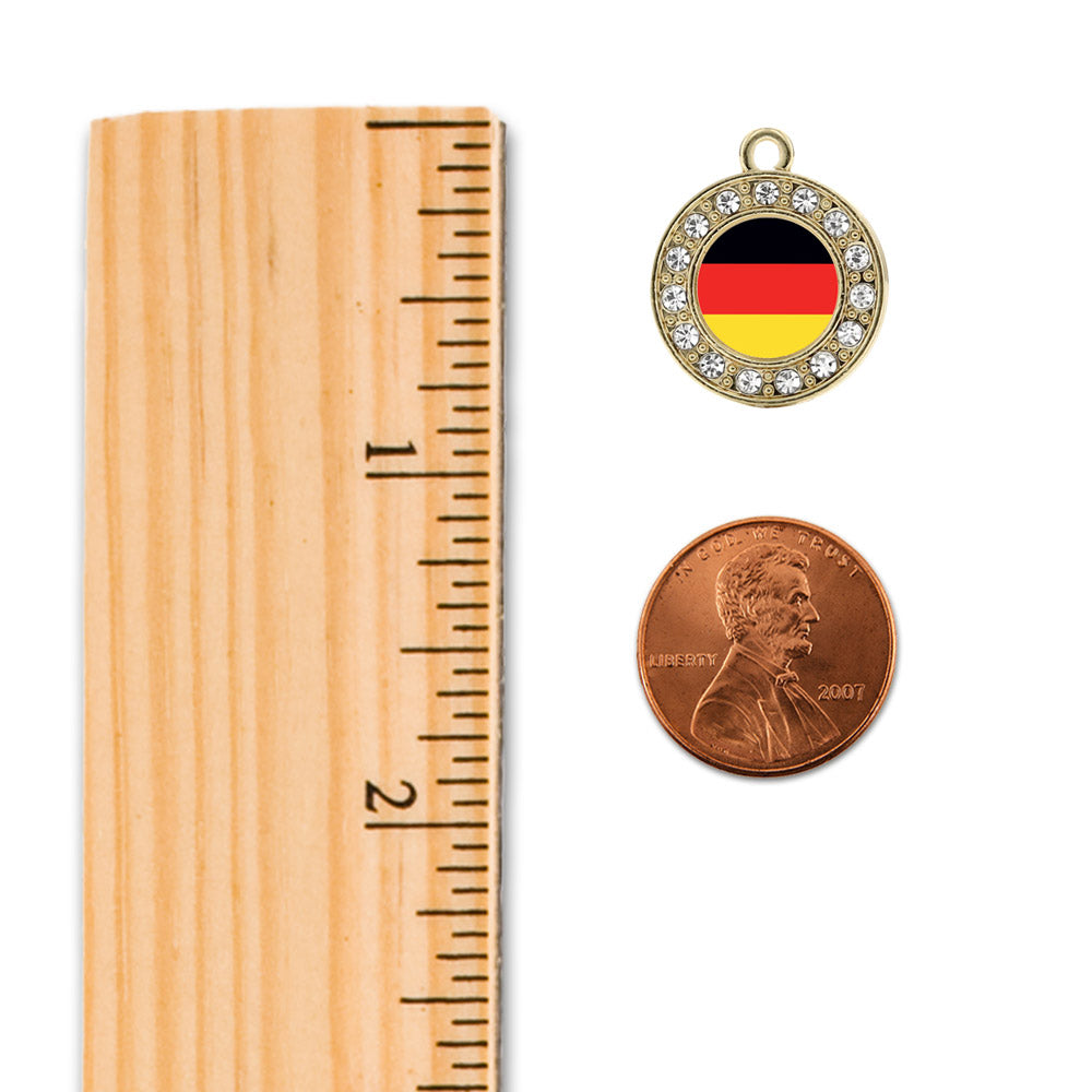 Gold German Flag Circle Charm Holiday Ornament