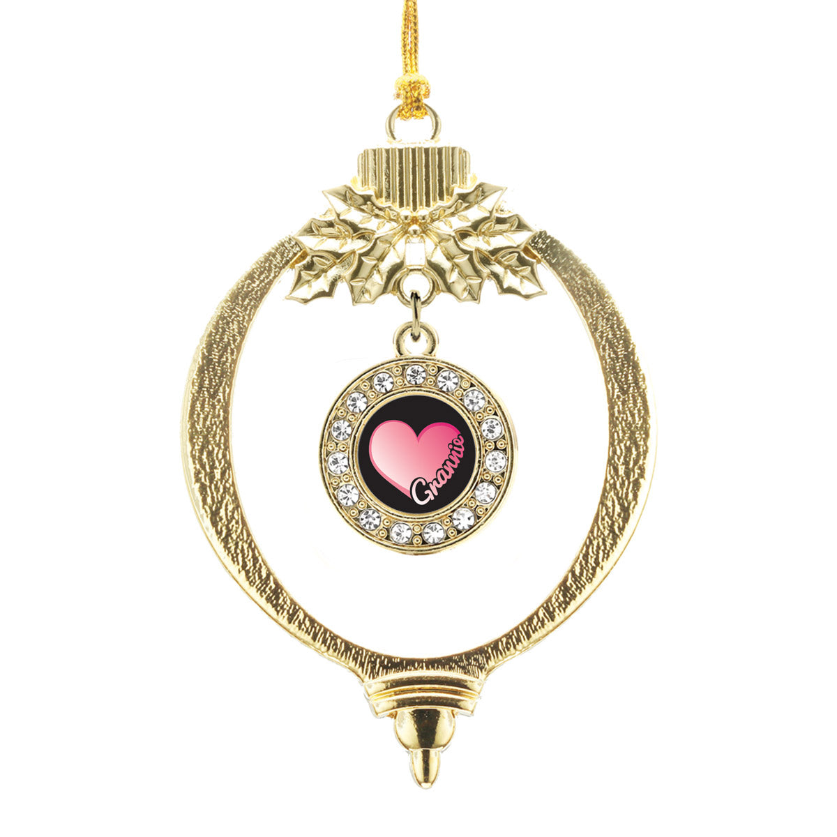 Gold Grannie Circle Charm Holiday Ornament