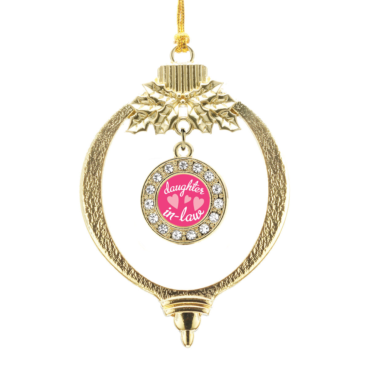 Gold I Love My Daughter In Law Circle Charm Holiday Ornament