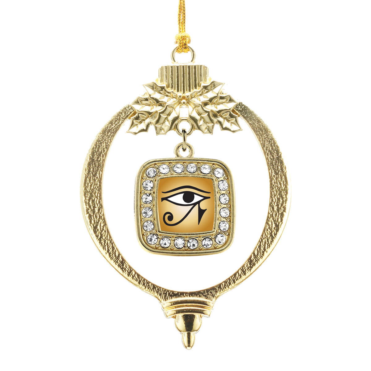 Gold Eye Of Ra Square Charm Holiday Ornament