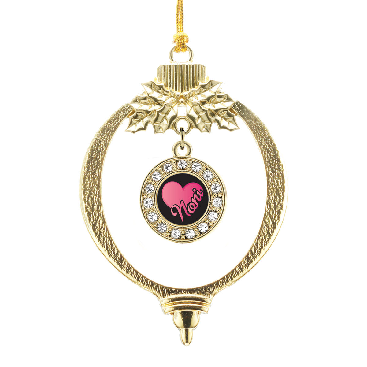 Gold Noni Circle Charm Holiday Ornament