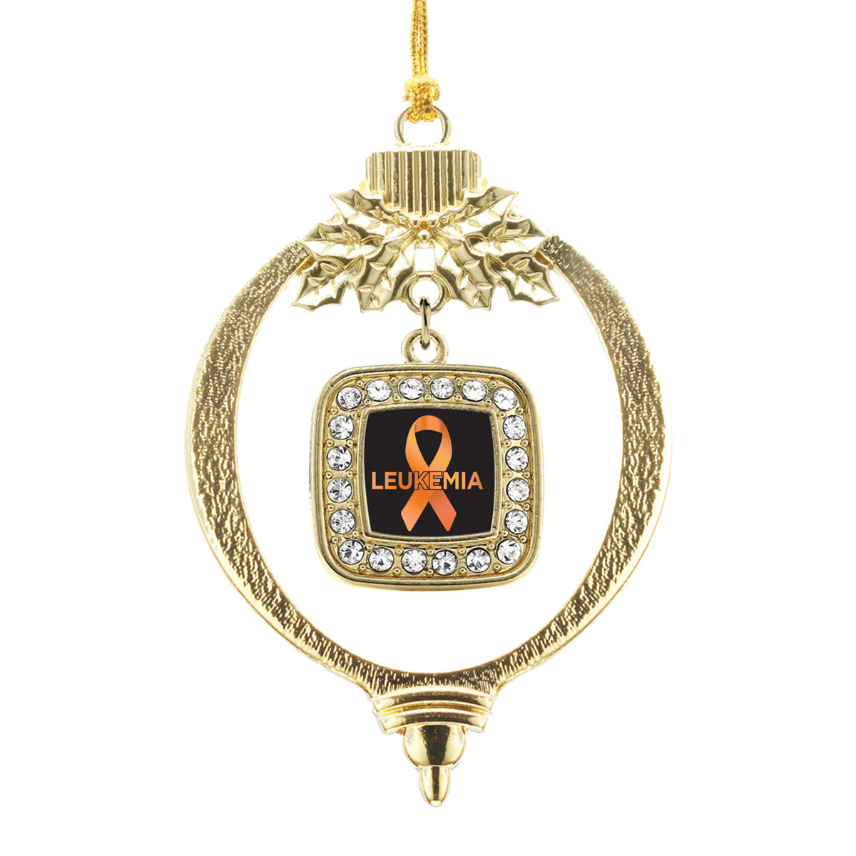Gold Indiana Flag Square Charm Holiday Ornament