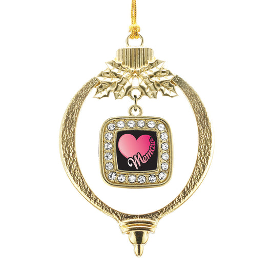 Gold MeMaw Square Charm Holiday Ornament