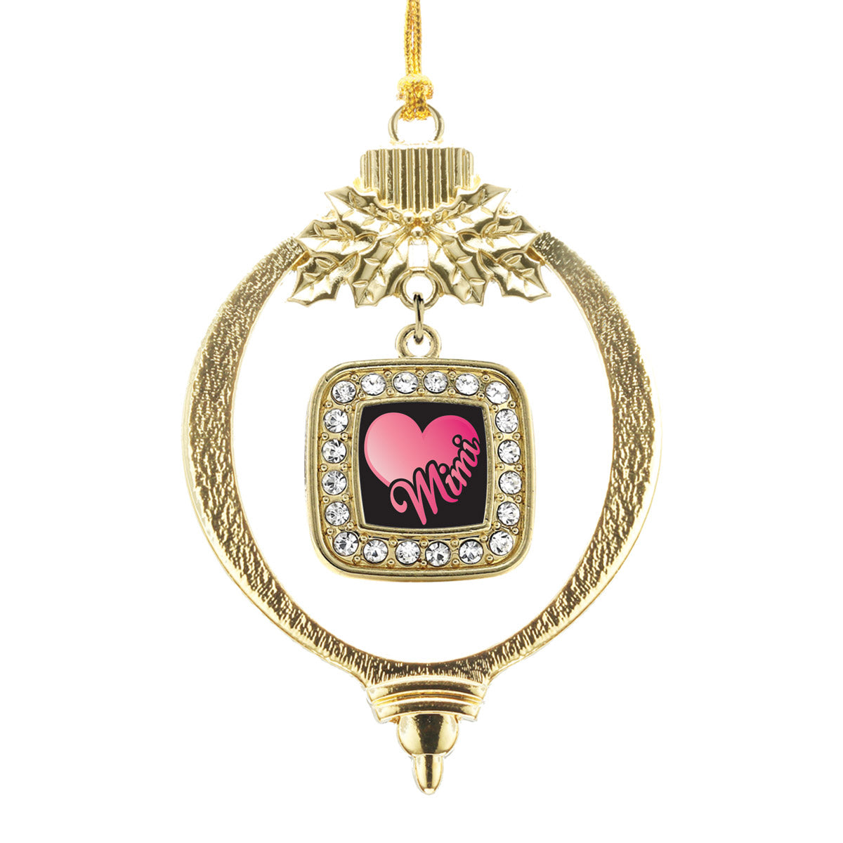 Gold Mimi Square Charm Holiday Ornament