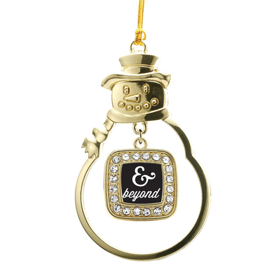 Gold And Beyond Square Charm Snowman Ornament