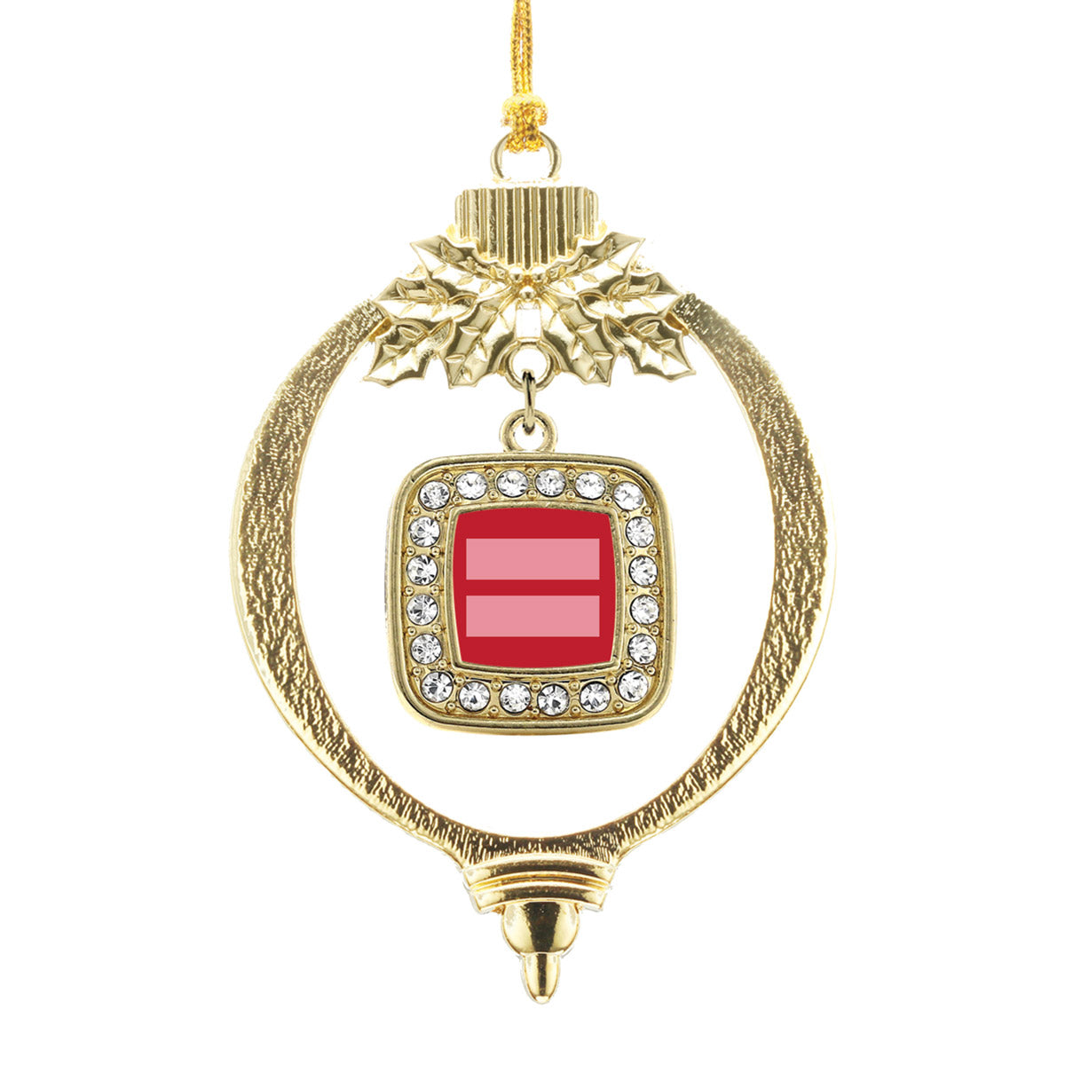 Gold Marriage Equality Square Charm Holiday Ornament