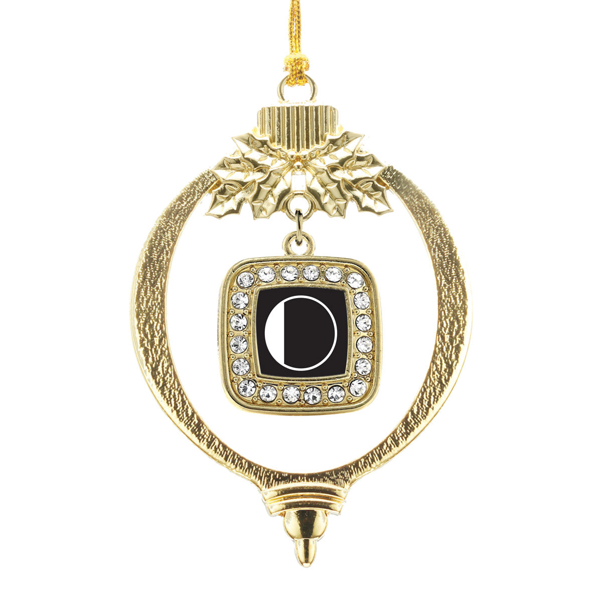 Gold My Vintage Initials - Letter O Square Charm Holiday Ornament